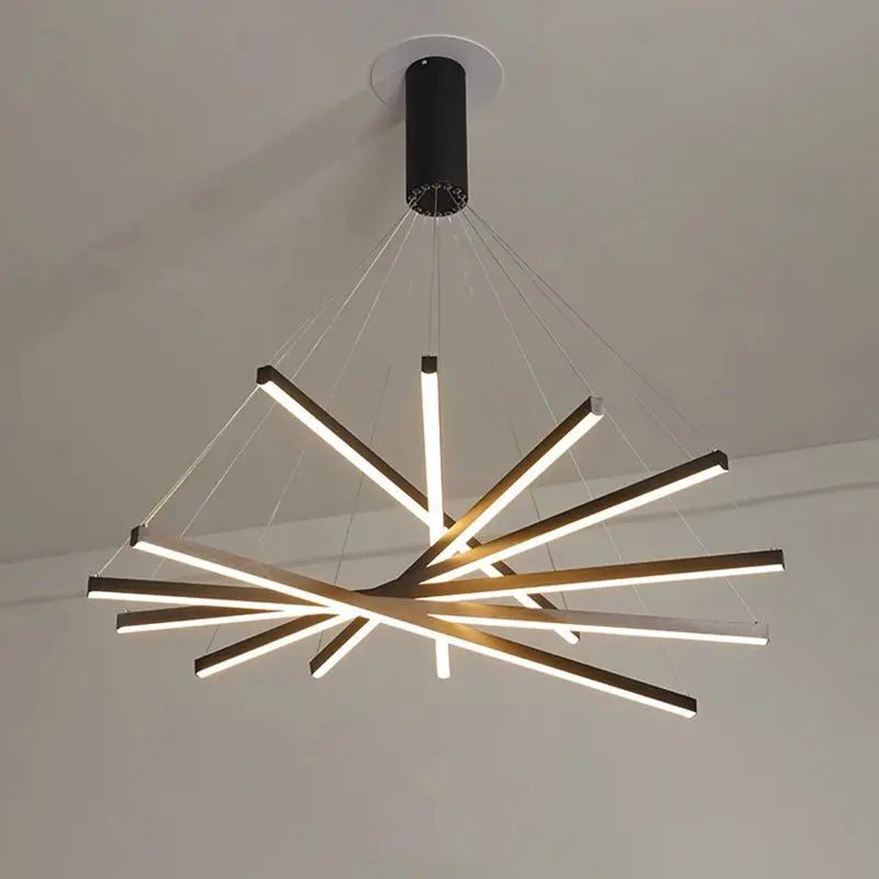 Contemporary Scandinavian Rectangular Long Combination Cylinder Base Aluminum Acrylic LED Chandelier Island Light for Living Room Lumendat