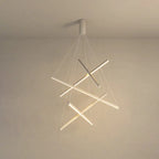 Contemporary Scandinavian Rectangular Long Combination Cylinder Base Aluminum Acrylic LED Chandelier Island Light for Living Room Lumendat