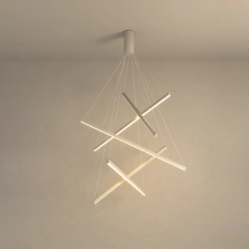 Contemporary Scandinavian Rectangular Long Combination Cylinder Base Aluminum Acrylic LED Chandelier Island Light for Living Room Lumendat