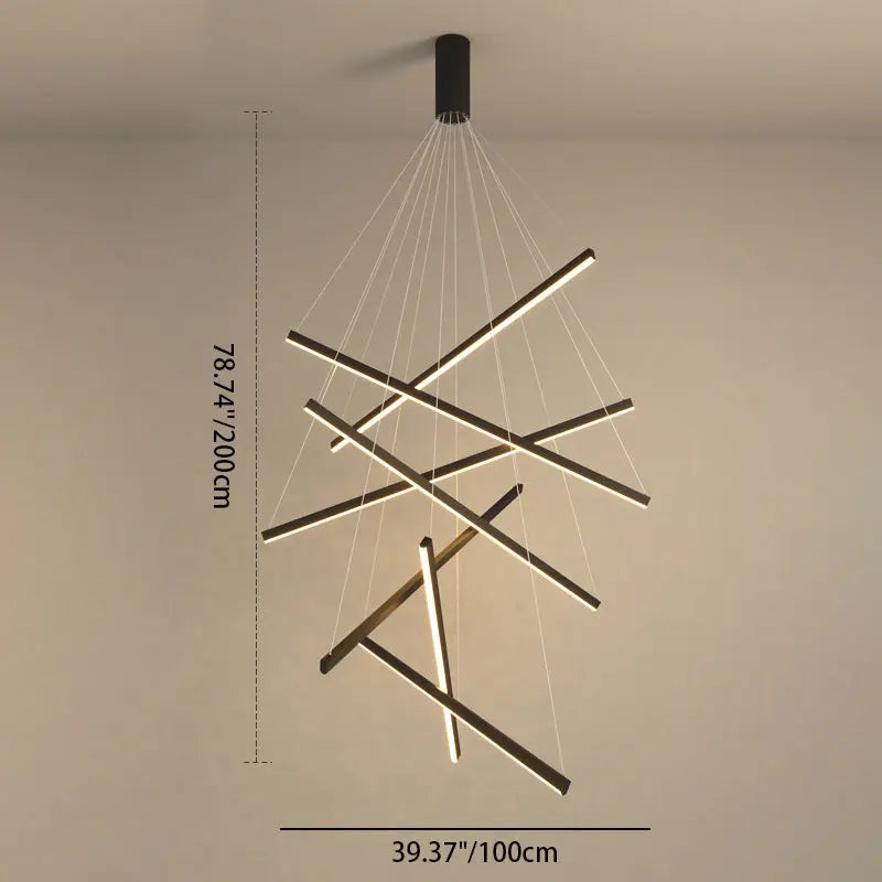 Contemporary Scandinavian Rectangular Long Combination Cylinder Base Aluminum Acrylic LED Chandelier Island Light for Living Room Lumendat