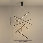 Contemporary Scandinavian Rectangular Long Combination Cylinder Base Aluminum Acrylic LED Chandelier Island Light for Living Room Lumendat