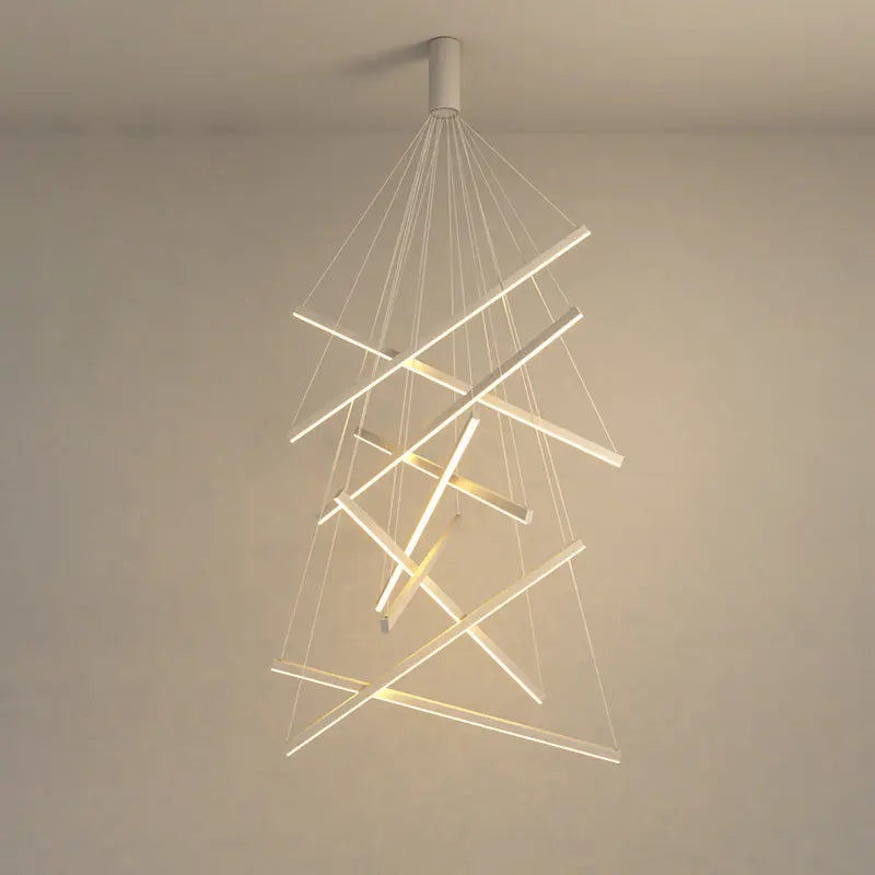 Contemporary Scandinavian Rectangular Long Combination Cylinder Base Aluminum Acrylic LED Chandelier Island Light for Living Room Lumendat