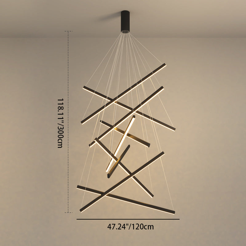 Contemporary Scandinavian Rectangular Long Combination Cylinder Base Aluminum Acrylic LED Chandelier Island Light for Living Room