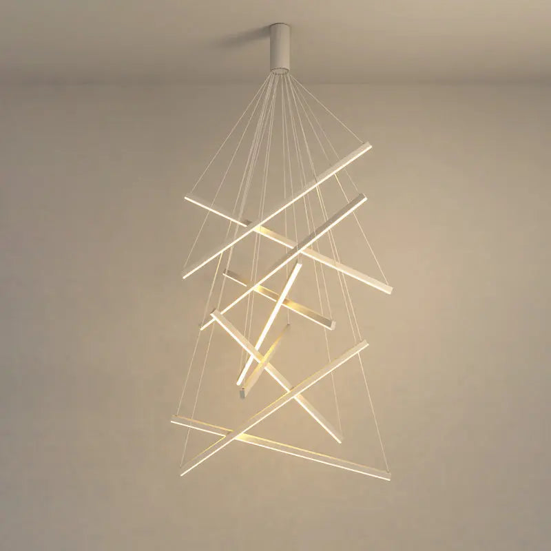 Contemporary Scandinavian Rectangular Long Combination Cylinder Base Aluminum Acrylic LED Chandelier Island Light for Living Room Lumendat