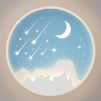 Modern Minimalist Kids Round Moon Meteor Star Iron Acrylic LED Flush Mount Ceiling Light For Bedroom
