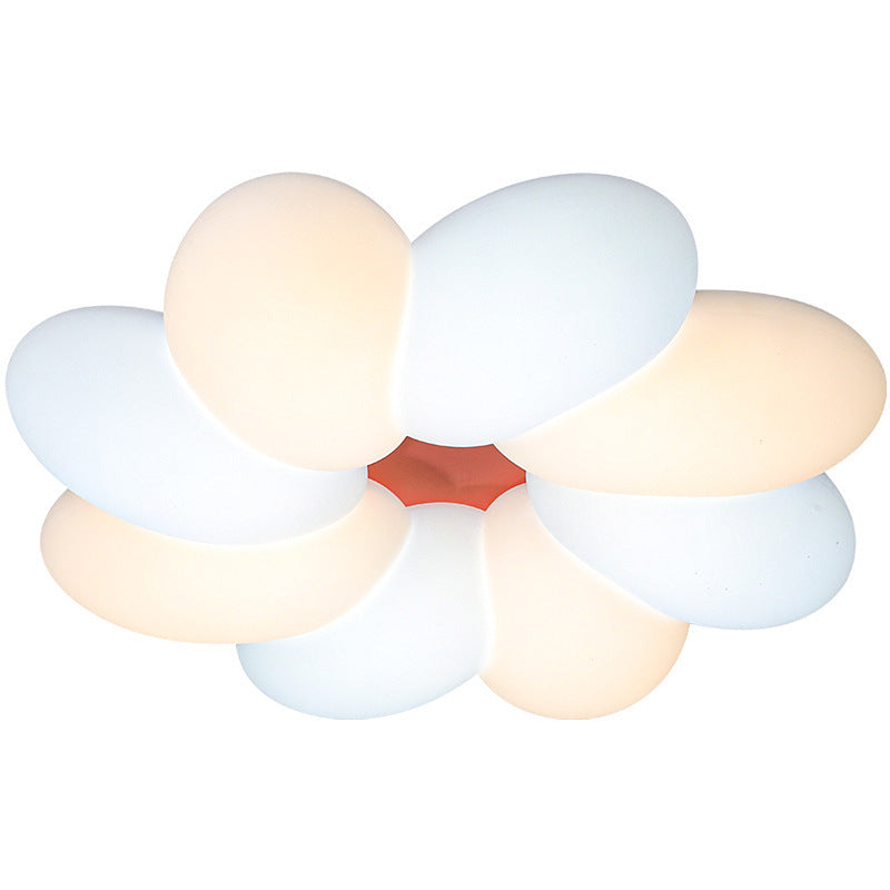 Modern Minimalist Kids Petal Surround Iron PLA LED Flush Mount Ceiling Light For Bedroom