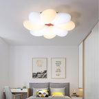 Modern Minimalist Kids Petal Surround Iron PLA LED Flush Mount Ceiling Light For Bedroom