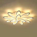 Modern Minimalist Oval Arc Windmill Round Base Iron Acrylic LED Flush Mount Ceiling Light For Living Room