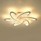 Modern Minimalist Oval Arc Windmill Round Base Iron Acrylic LED Flush Mount Ceiling Light For Living Room