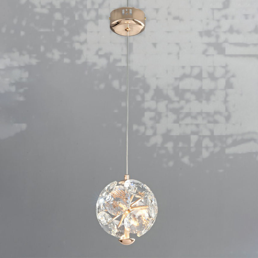 Modern Luxury Ball Multi Round Hardware Crystal LED Pendant Light For Bedroom