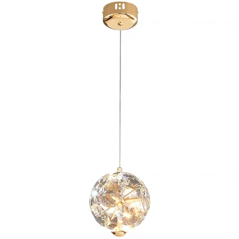 Modern Luxury Ball Multi Round Hardware Crystal LED Pendant Light For Bedroom
