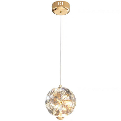 Modern Luxury Ball Multi Round Hardware Crystal LED Pendant Light For Bedroom
