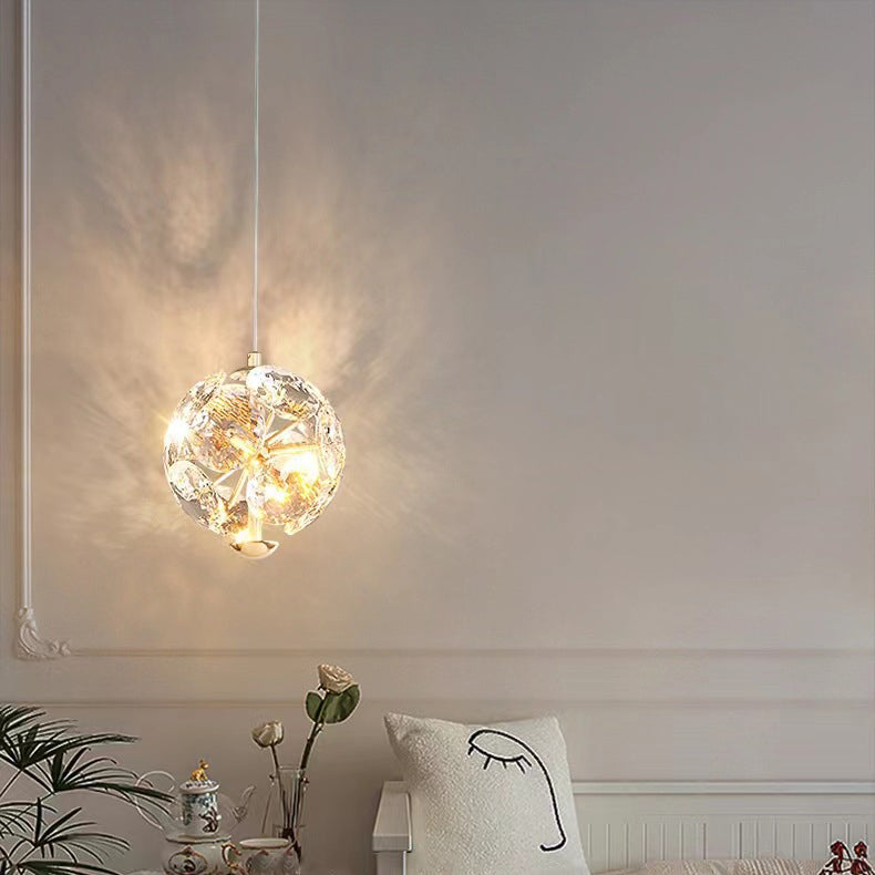 Modern Luxury Ball Multi Round Hardware Crystal LED Pendant Light For Bedroom