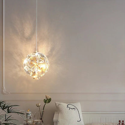 Modern Luxury Ball Multi Round Hardware Crystal LED Pendant Light For Bedroom