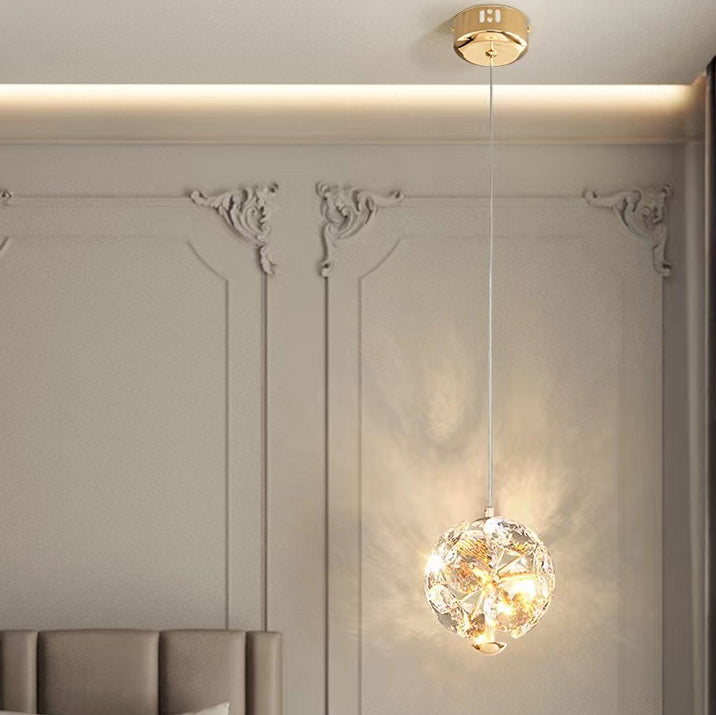 Modern Luxury Ball Multi Round Hardware Crystal LED Pendant Light For Bedroom