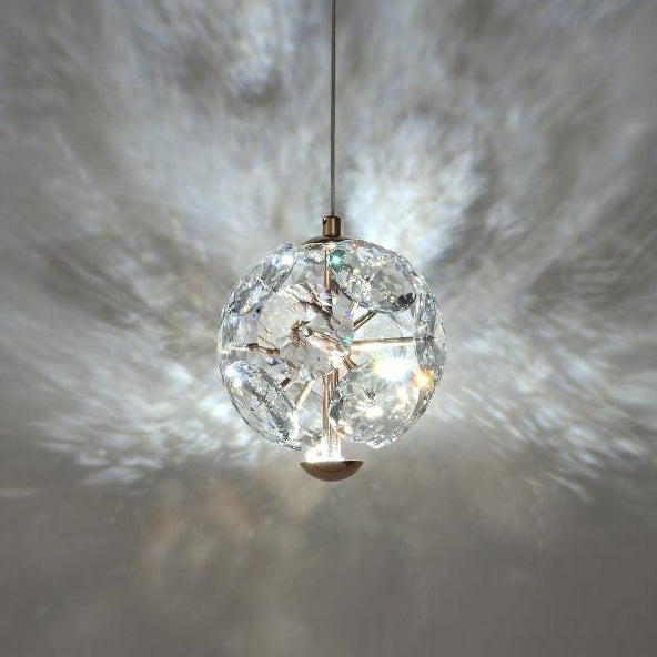 Modern Luxury Ball Multi Round Hardware Crystal LED Pendant Light For Bedroom
