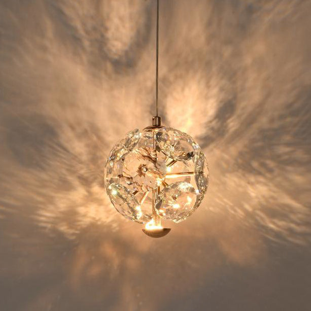 Modern Luxury Ball Multi Round Hardware Crystal LED Pendant Light For Bedroom