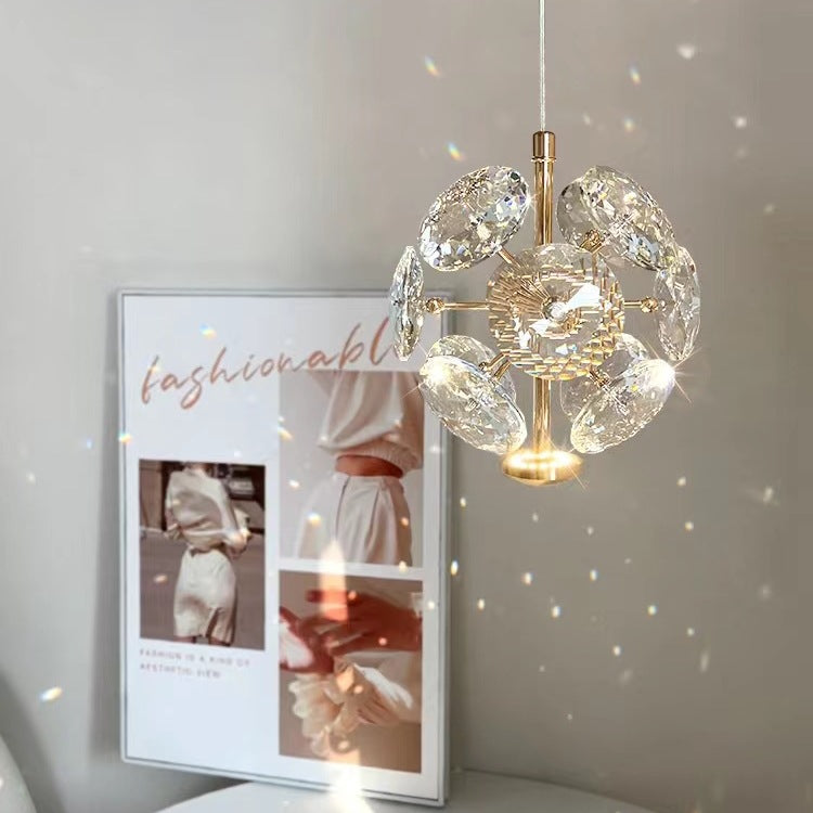 Modern Luxury Ball Multi Round Hardware Crystal LED Pendant Light For Bedroom