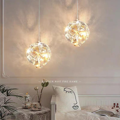 Modern Luxury Ball Multi Round Hardware Crystal LED Pendant Light For Bedroom