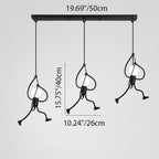 Contemporary Creative Orb Cylinder People Iron 1/3 Light Pendant Light Island For Dining Room