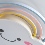 Contemporary Creative Kids Rainbow Clouds Smiley Iron Aluminum Acrylic LED Flush Mount Ceiling Light For Bedroom