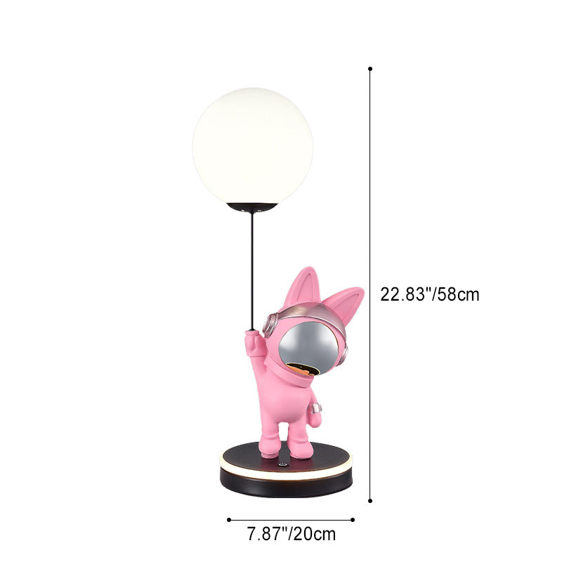 Lumendat Contemporary Creative Cartoon Kids Space Rabbit Balloon Resin Plastic LED Table Lamp For Bedroom Lumendat