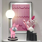 Lumendat Contemporary Creative Cartoon Kids Space Rabbit Balloon Resin Plastic LED Table Lamp For Bedroom Lumendat