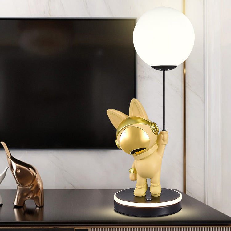 Lumendat Contemporary Creative Cartoon Kids Space Rabbit Balloon Resin Plastic LED Table Lamp For Bedroom Lumendat