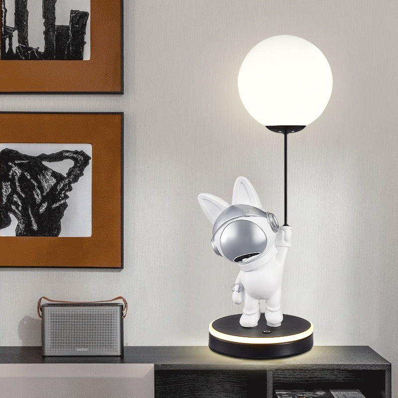 Lumendat Contemporary Creative Cartoon Kids Space Rabbit Balloon Resin Plastic LED Table Lamp For Bedroom Lumendat