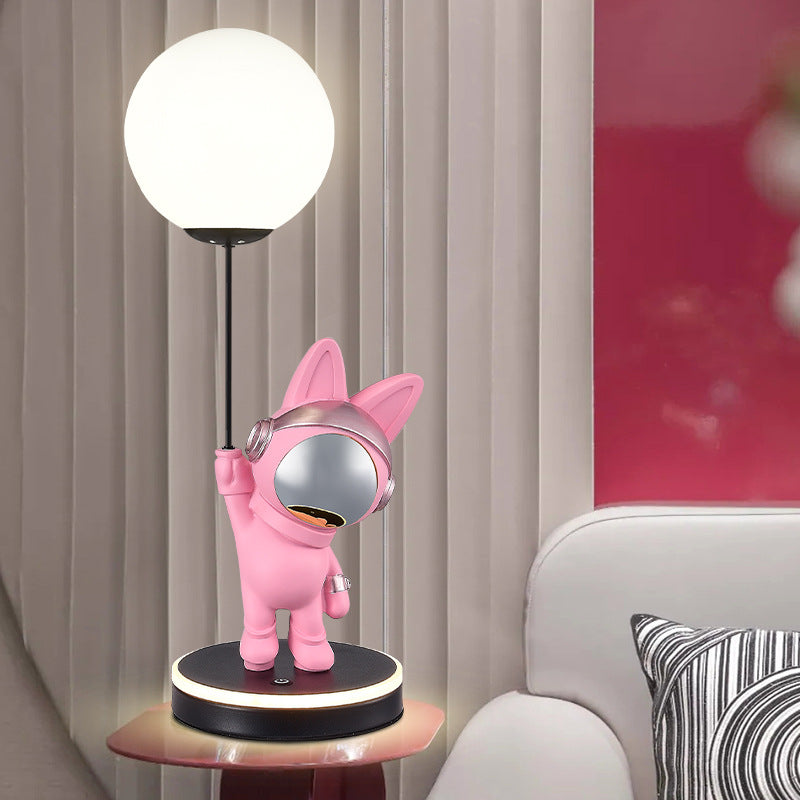 Lumendat Contemporary Creative Cartoon Kids Space Rabbit Balloon Resin Plastic LED Table Lamp For Bedroom Lumendat