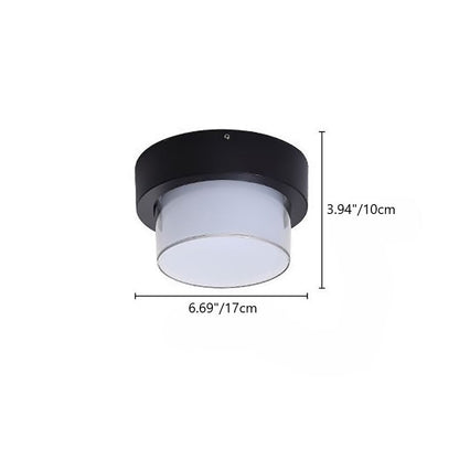 Modern Minimalist Waterproof Square Round Cylinder Die-cast Aluminum Acrylic LED Flush Mount Ceiling Light for Outdoor Patio