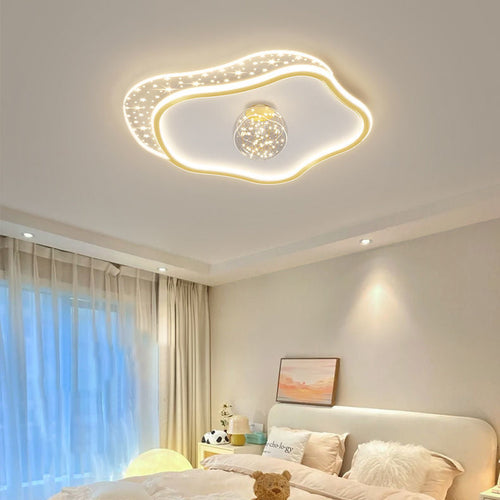 Contemporary Scandinavian Cloud Star Ball Hardware Acrylic LED Flush Mount Ceiling Light For Bedroom