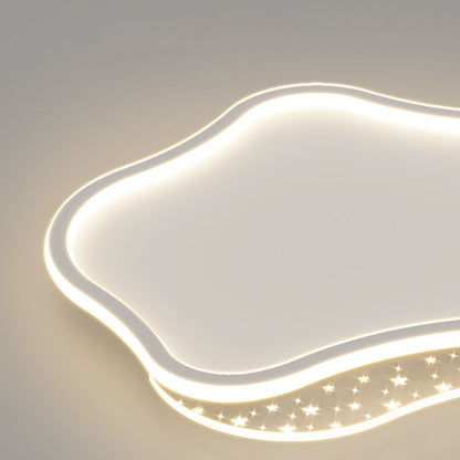 Contemporary Scandinavian Cloud Star Ball Hardware Acrylic LED Flush Mount Ceiling Light For Bedroom