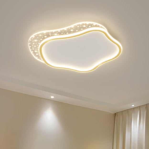 Contemporary Scandinavian Cloud Star Ball Hardware Acrylic LED Flush Mount Ceiling Light For Bedroom