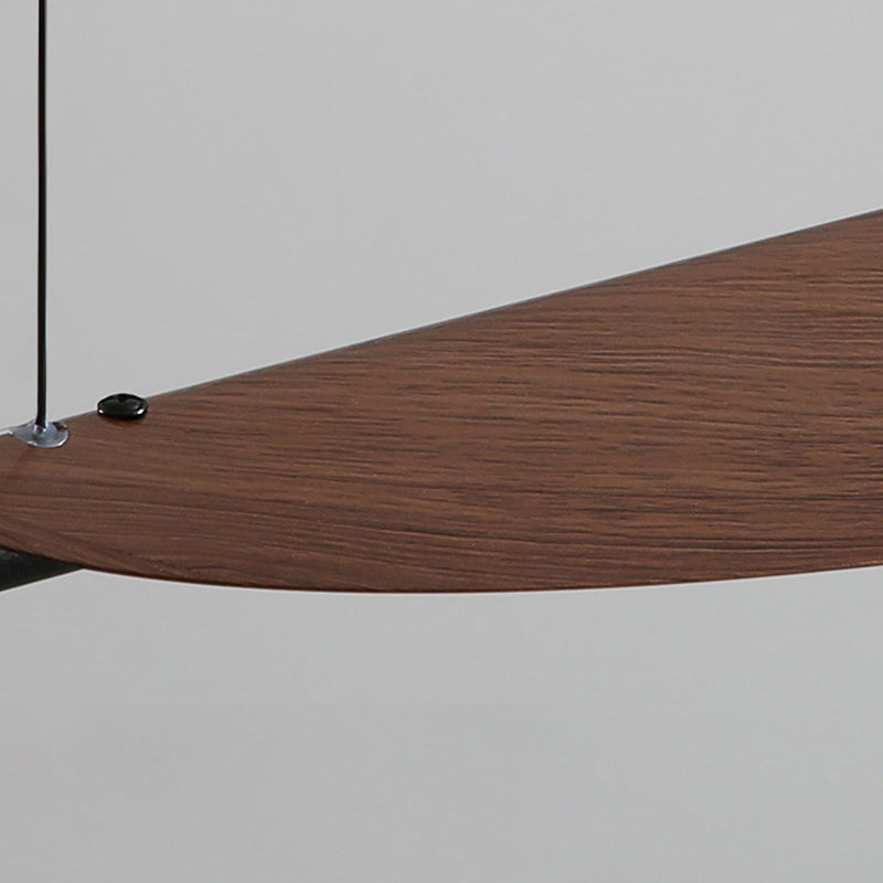 Traditional Japanese Long Curved Line Oval Cylinder Rectangle Base Iron Pc LED Pendant Light Island Light for Dining Room
