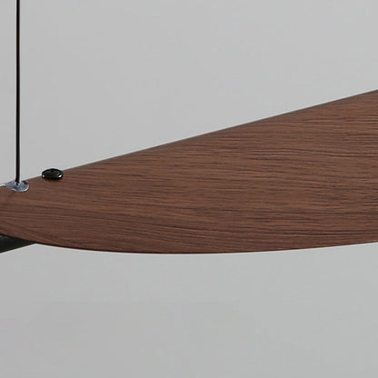 Traditional Japanese Long Curved Line Oval Cylinder Rectangle Base Iron Pc LED Pendant Light Island Light for Dining Room