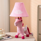 Lumendat Contemporary Creative Cartoon Kids Unicorn Round Table Clouds Iron Resin Fabric 1-Light Table Lamp For Bedroom Lumendat