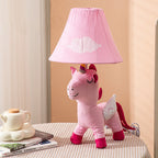 Lumendat Contemporary Creative Cartoon Kids Unicorn Round Table Clouds Iron Resin Fabric 1-Light Table Lamp For Bedroom Lumendat