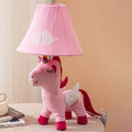 Lumendat Contemporary Creative Cartoon Kids Unicorn Round Table Clouds Iron Resin Fabric 1-Light Table Lamp For Bedroom Lumendat