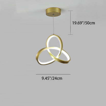 Modern Minimalist Bend Wrap Triangle Aluminum Acrylic LED Pendant Light for Living Room