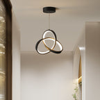 Modern Minimalist Bend Wrap Triangle Aluminum Acrylic LED Pendant Light for Living Room