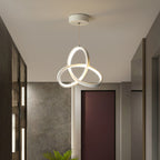 Modern Minimalist Bend Wrap Triangle Aluminum Acrylic LED Pendant Light for Living Room
