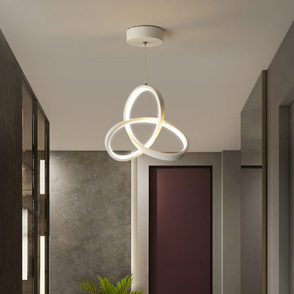 Modern Minimalist Bend Wrap Triangle Aluminum Acrylic LED Pendant Light for Living Room
