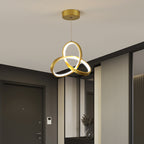 Modern Minimalist Bend Wrap Triangle Aluminum Acrylic LED Pendant Light for Living Room
