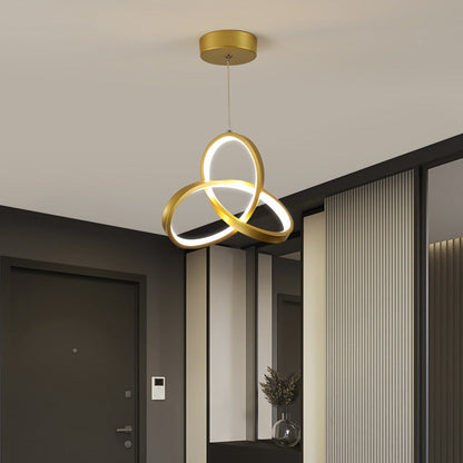 Modern Minimalist Bend Wrap Triangle Aluminum Acrylic LED Pendant Light for Living Room