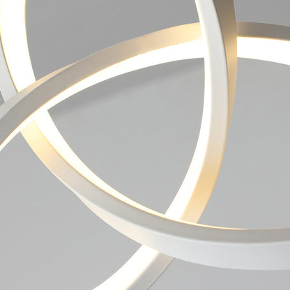 Modern Minimalist Bend Wrap Triangle Aluminum Acrylic LED Pendant Light for Living Room