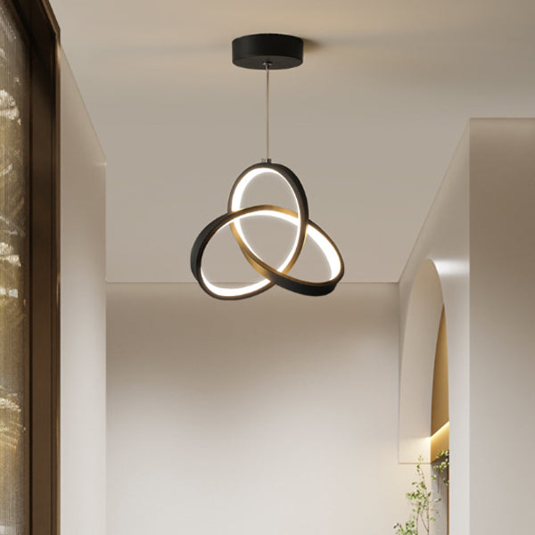 Modern Minimalist Bend Wrap Triangle Aluminum Acrylic LED Pendant Light for Living Room