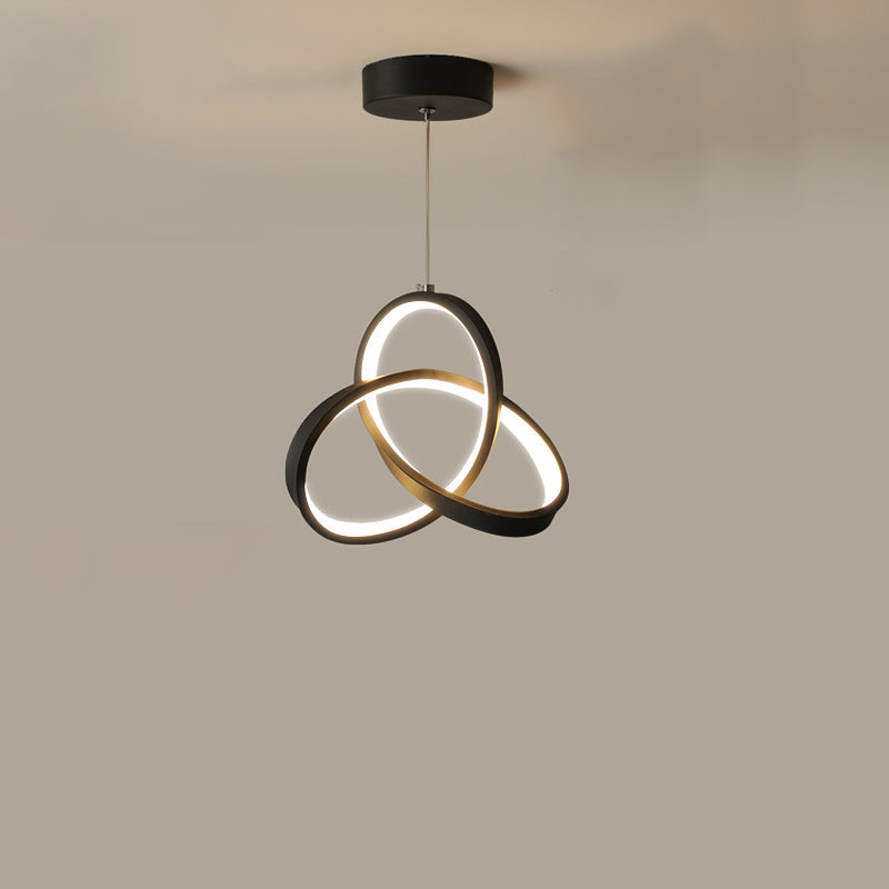 Modern Minimalist Bend Wrap Triangle Aluminum Acrylic LED Pendant Light for Living Room
