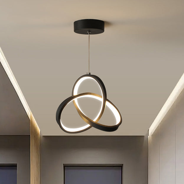 Modern Minimalist Bend Wrap Triangle Aluminum Acrylic LED Pendant Light for Living Room