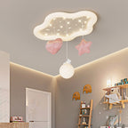 Contemporary Creative Kids Warm Clouds Heart Stars Iron PE LED Flush Mount Ceiling Light For Bedroom